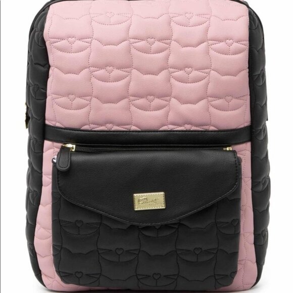 Betsey Johnson 2 in 1 Cat Quilted Backpack - Picture 1 of 6